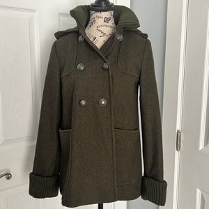 Topshop Wool Blend  Coat Olive Green “Khaki” size 2